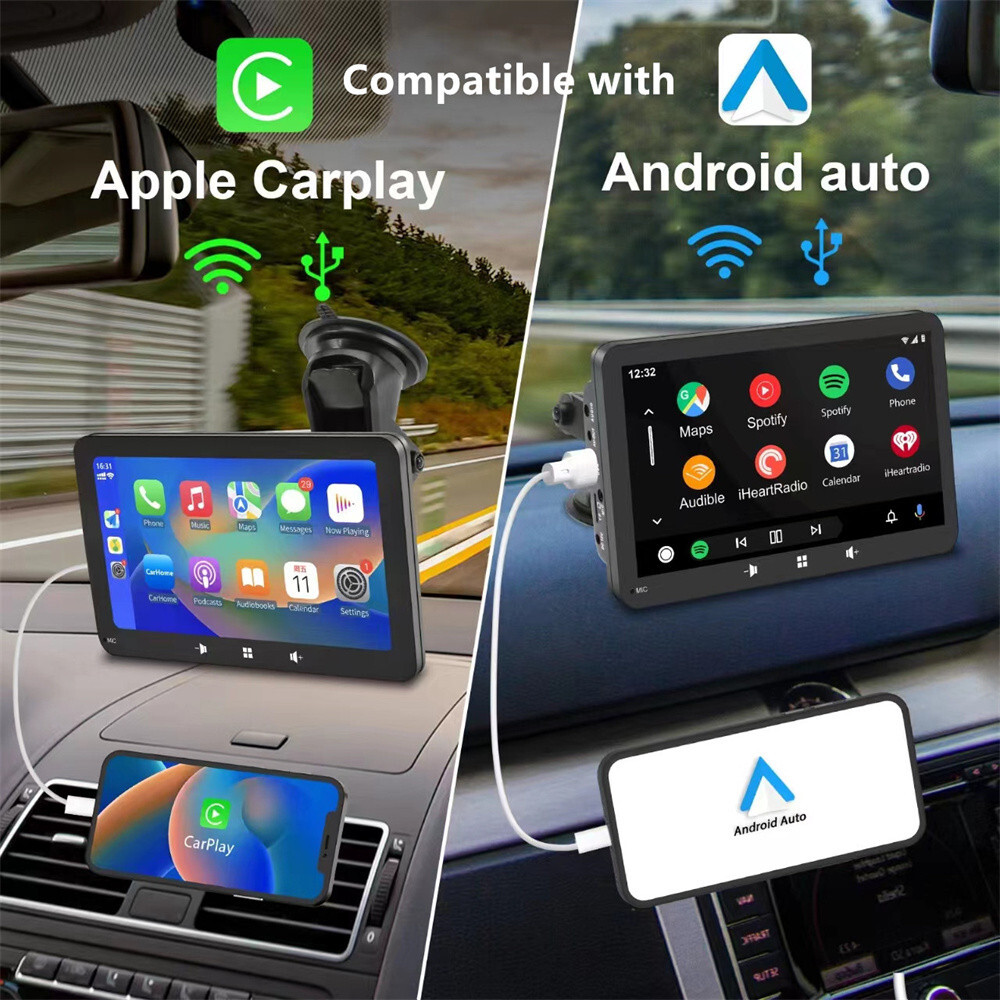 7in Car Stereo Radio Portable Player GPS Navi Touch Screen Mirror Link W/Camera