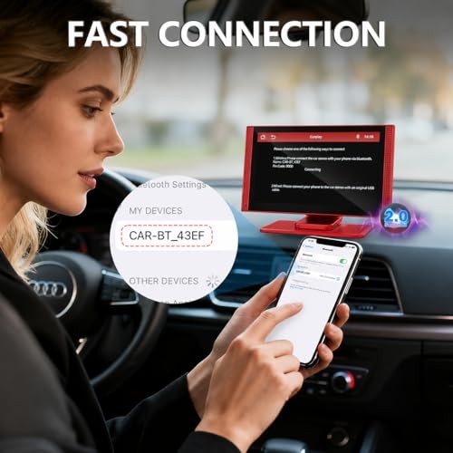7″ Wireless CarPlay – Clearance! Android Auto Touchscreen | Portable HD Car red