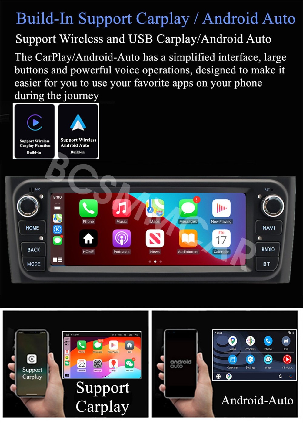 1 Din Car MP5 Player GPS Navi Head Unit Android 15 Fit For Fiat Punto 2007-2013