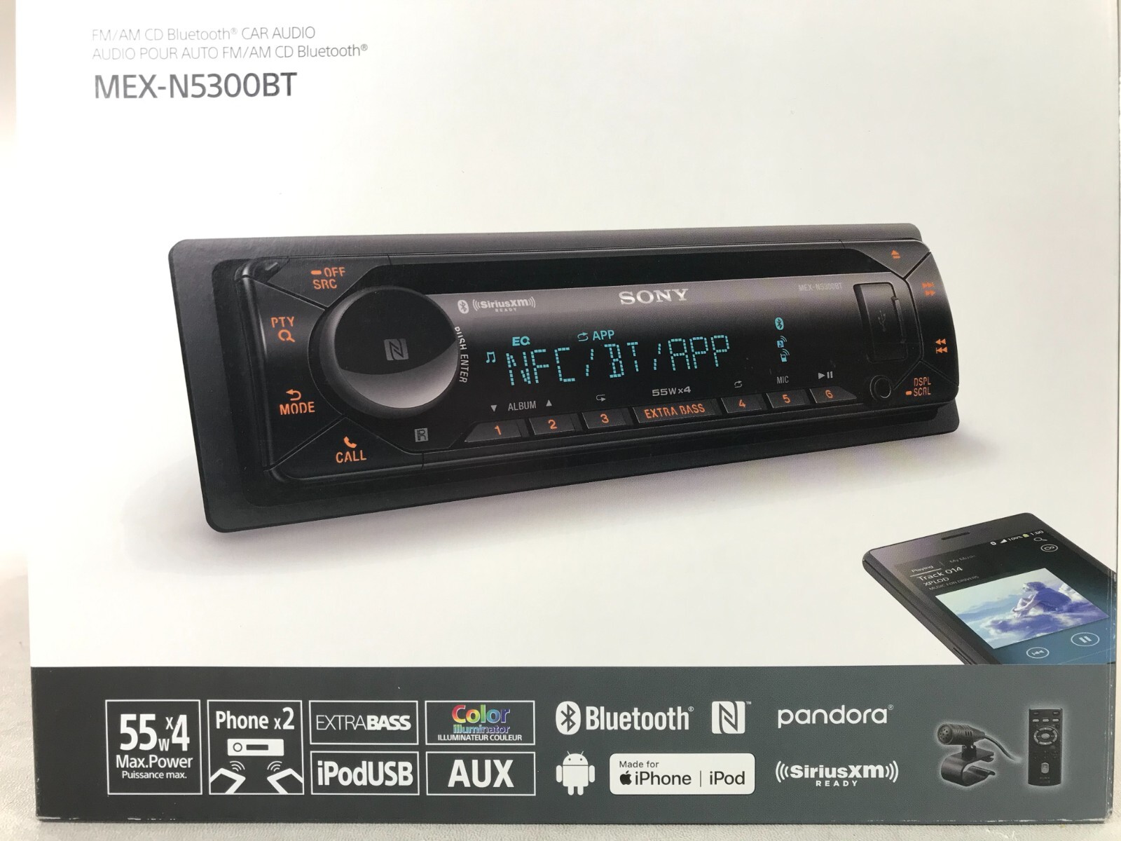 Sony MEX-N5300BT Bluetooth CD Player 55w x 4 Android iPhone AM FM XM USB Aux 6Ch