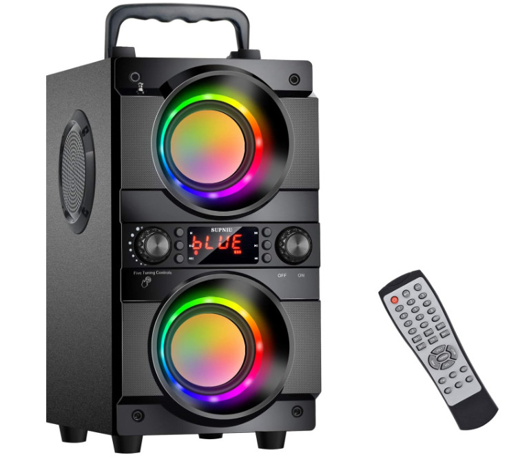 Altavoz Bocinas Bluetooth v5.0 Grandes Para Fiestas Con Radio FM USB Inalambrica