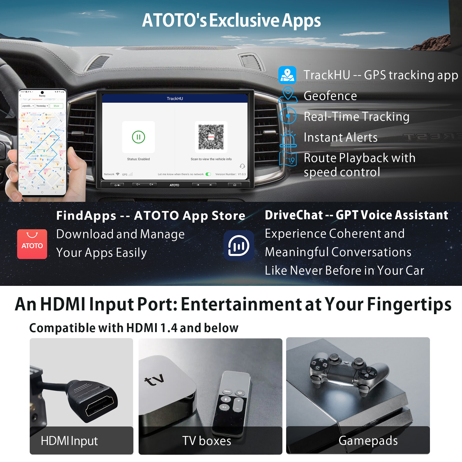 ATOTO Single Din Android 10IN Car Stereo Radio 6G+128G 4G LTE Wireless Carplay