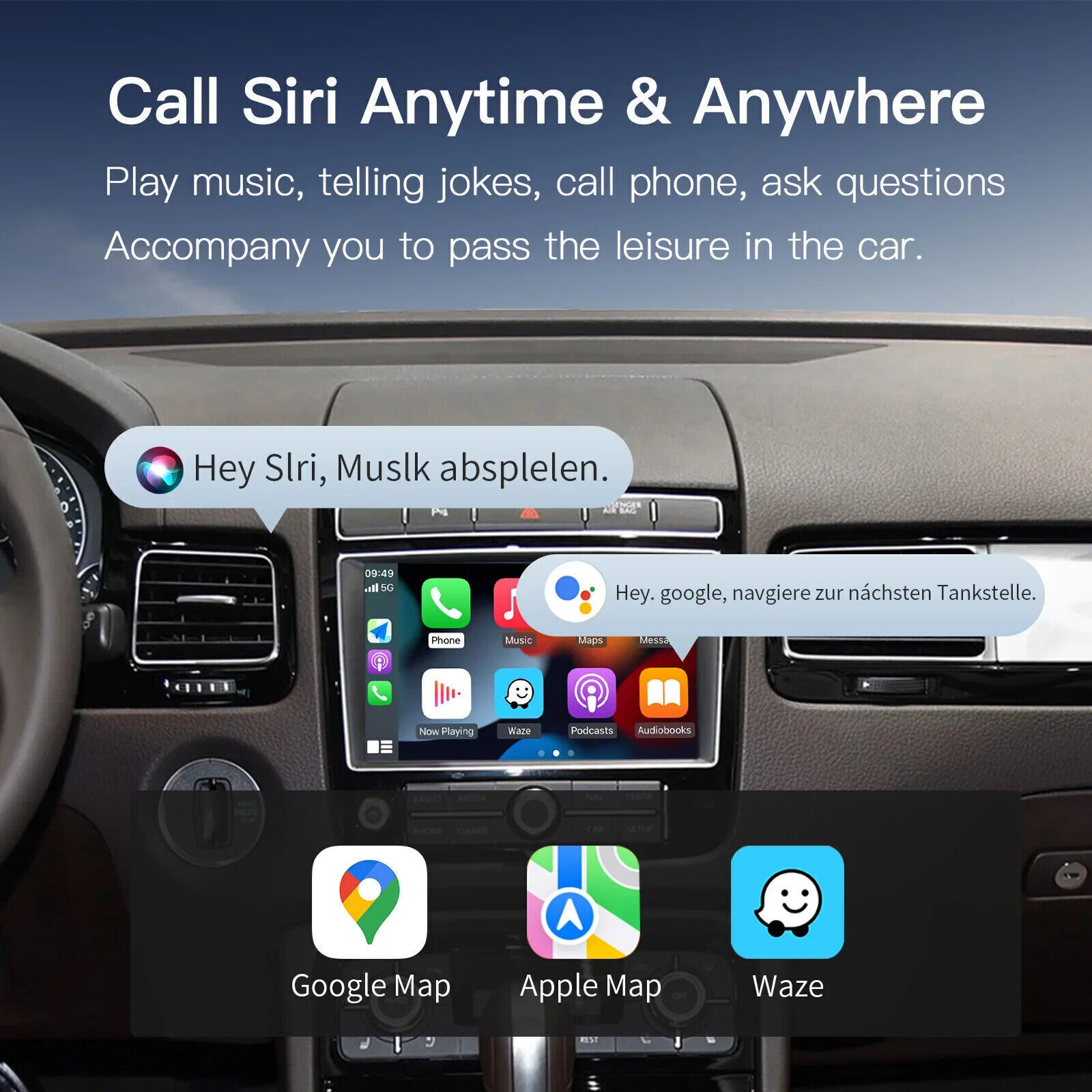 Carplay Android Auto Interface For Volkswagen Touareg RNS850 System 2010-2018 US