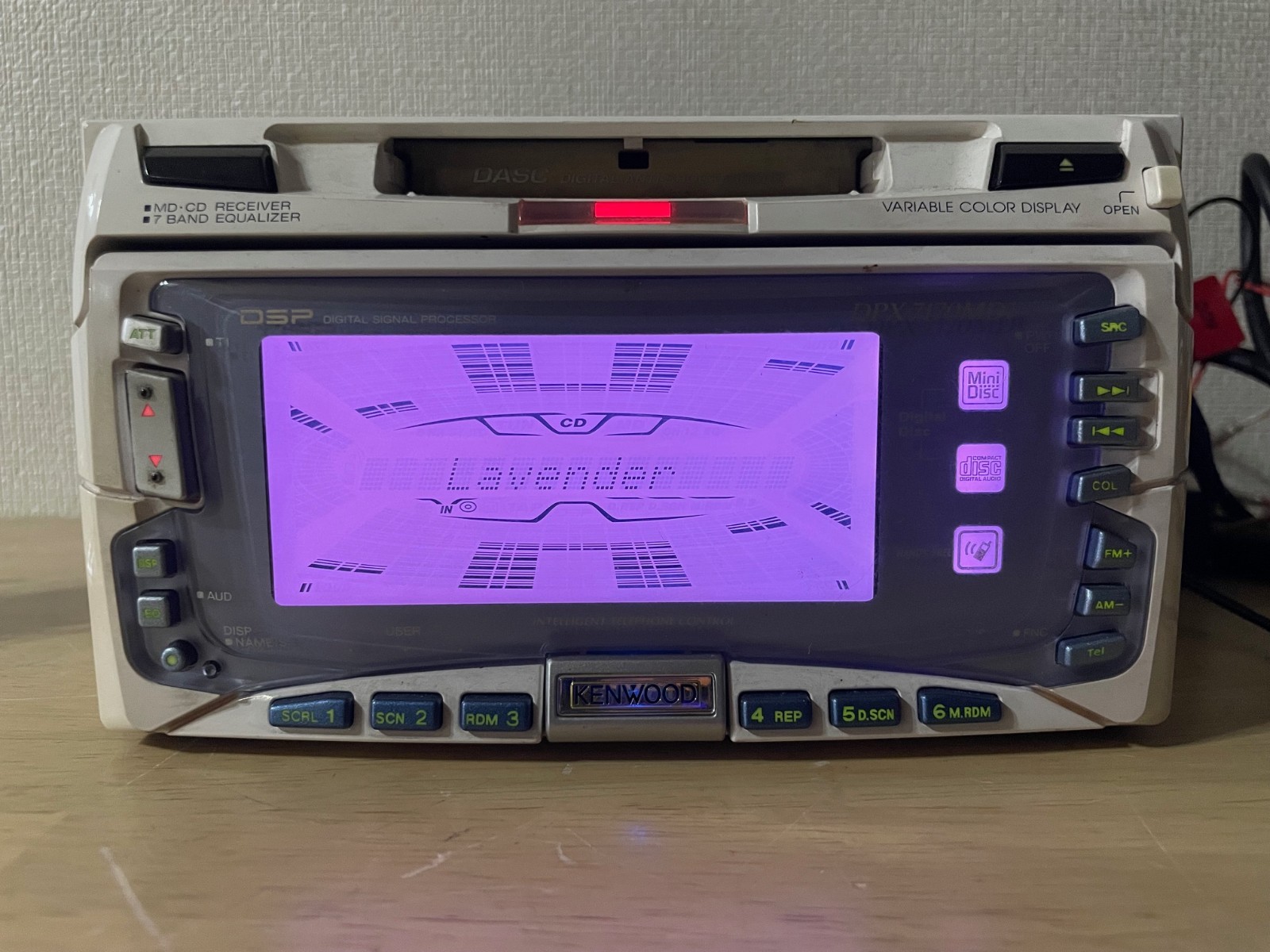 KENWOOD DPX-7170MDi 2DIN CD MD Player Bluetooth Tested Working White
