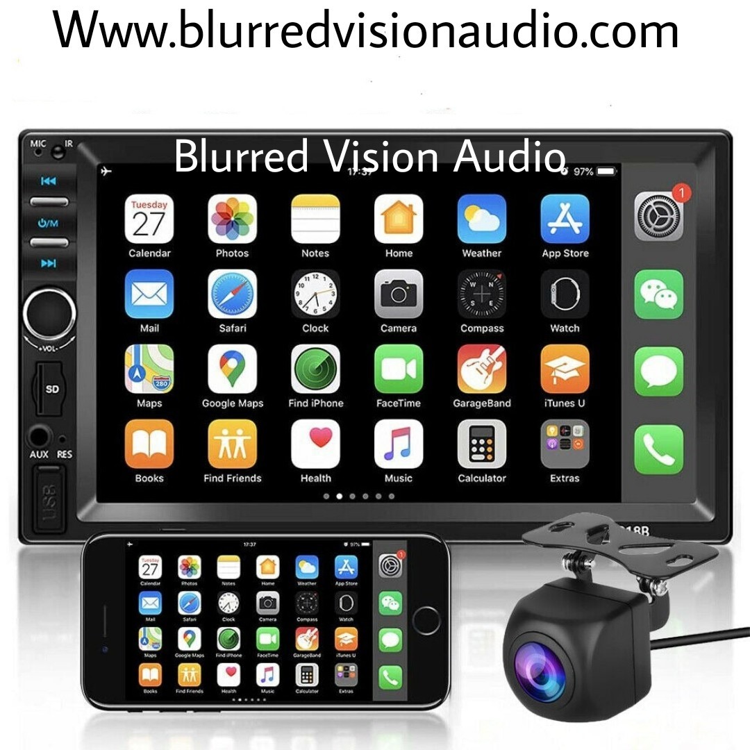 Blurred Vision BV-7018B Double Din in-Dash Head Unit Bluetooth Mirrorlink New