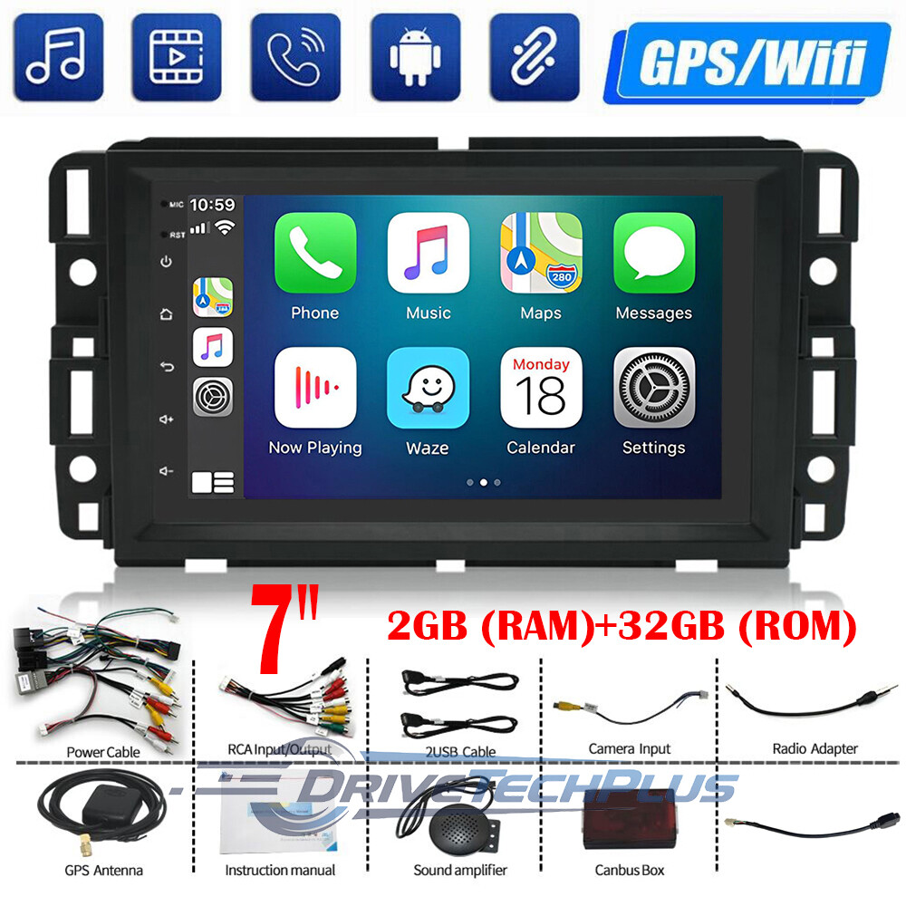 7 inch Android 12 Double 2DIN Car Radio Stereo CarPlay GPS BT 2+32GB For Chevy