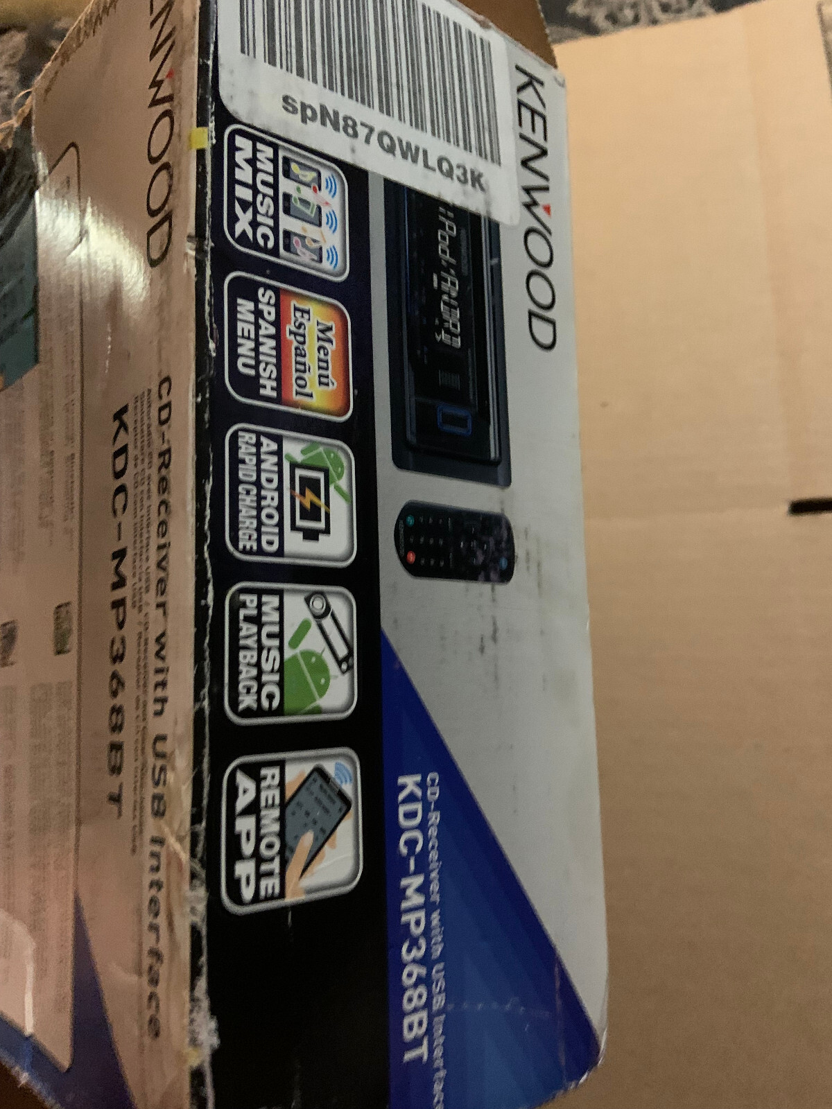 Kenwood KDC-MP368BT Bluetooth CD Player Android iPhone MP3 AM FM Aux USB 22w RMS