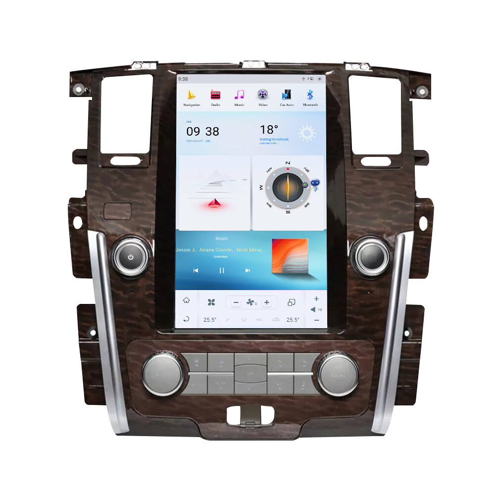 13.6″Car Radio for Nissan Patrol SE 2012-2019 Wooden GPS Navi BT Hands-free Call