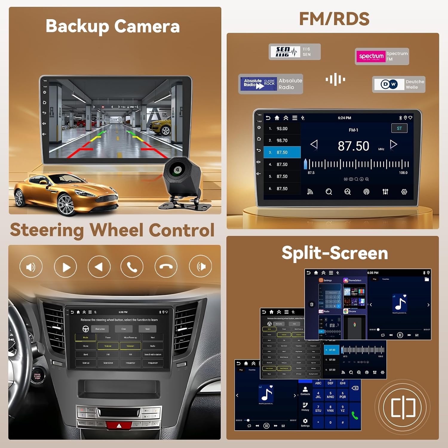 9″ Touchscreen Radio for Subaru Outback & Legacy 2010-14, w/Backup Cam