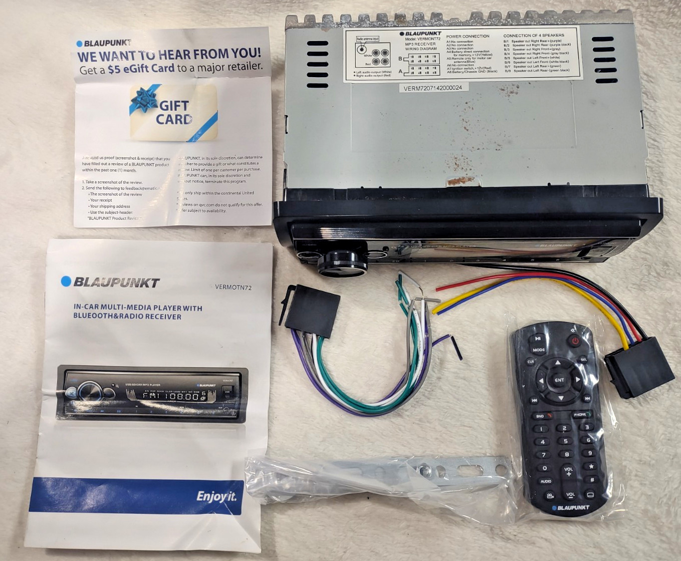 OPEN BOX – Blaupunkt VERMONT72 Mechless Receiver W/ Bluetooth – We Pay Shipping