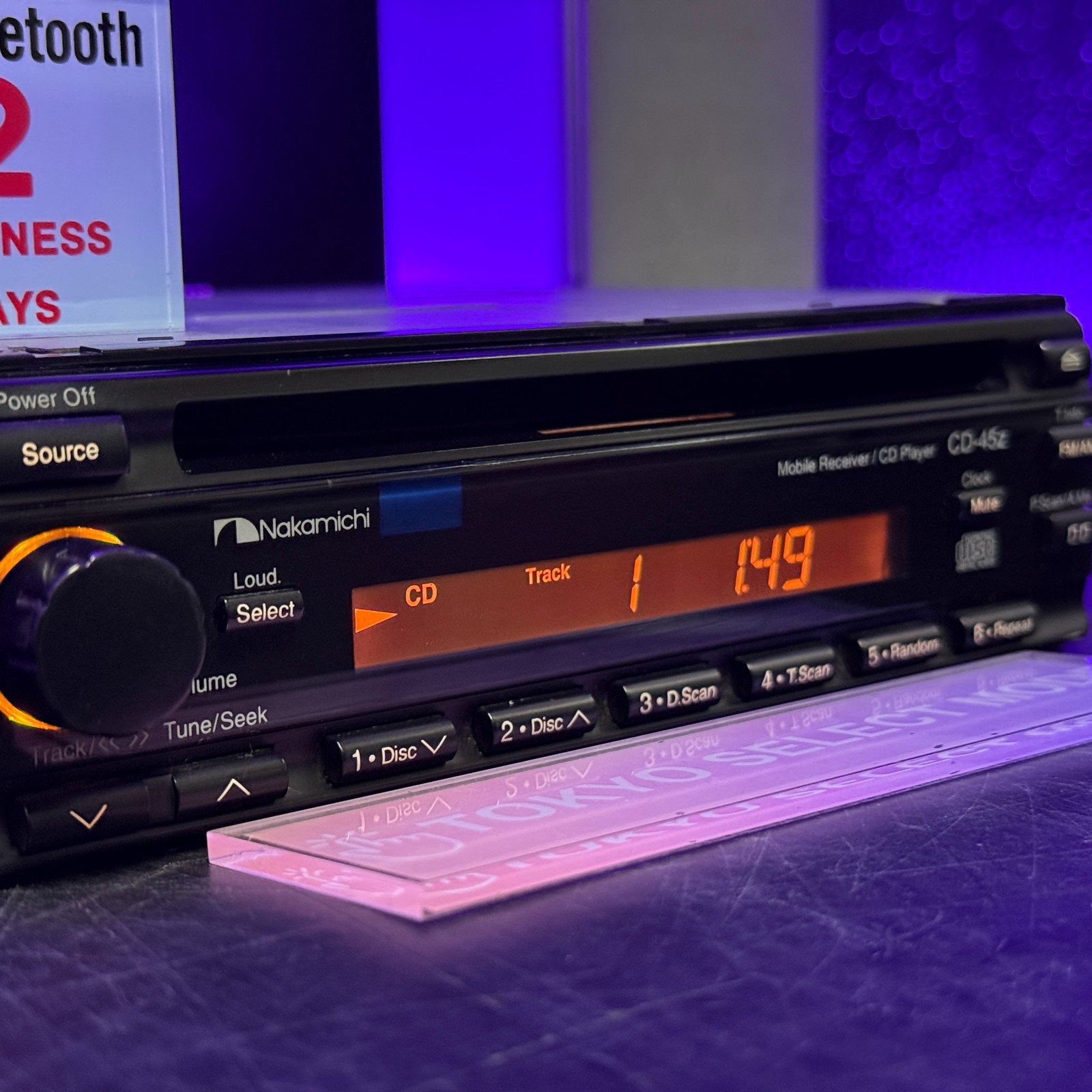 Nakamichi CD-45z 1DIN Car Audio CD Player Added Bluetooth Vintage JDM In Stock