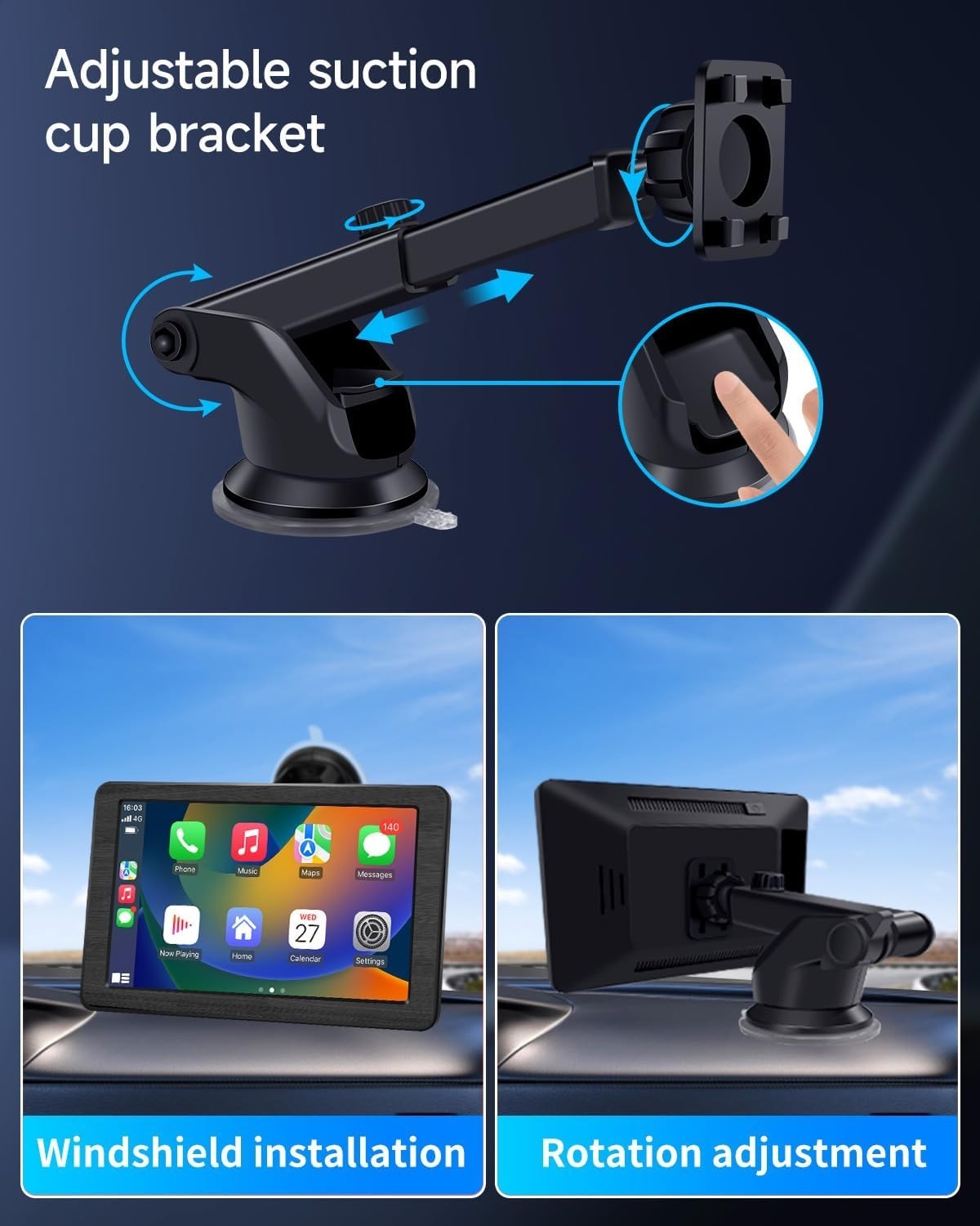 Portable Apple Carplay Screen for Car, 7″ HD Car Stereo Touchscreen 🔥New🔥