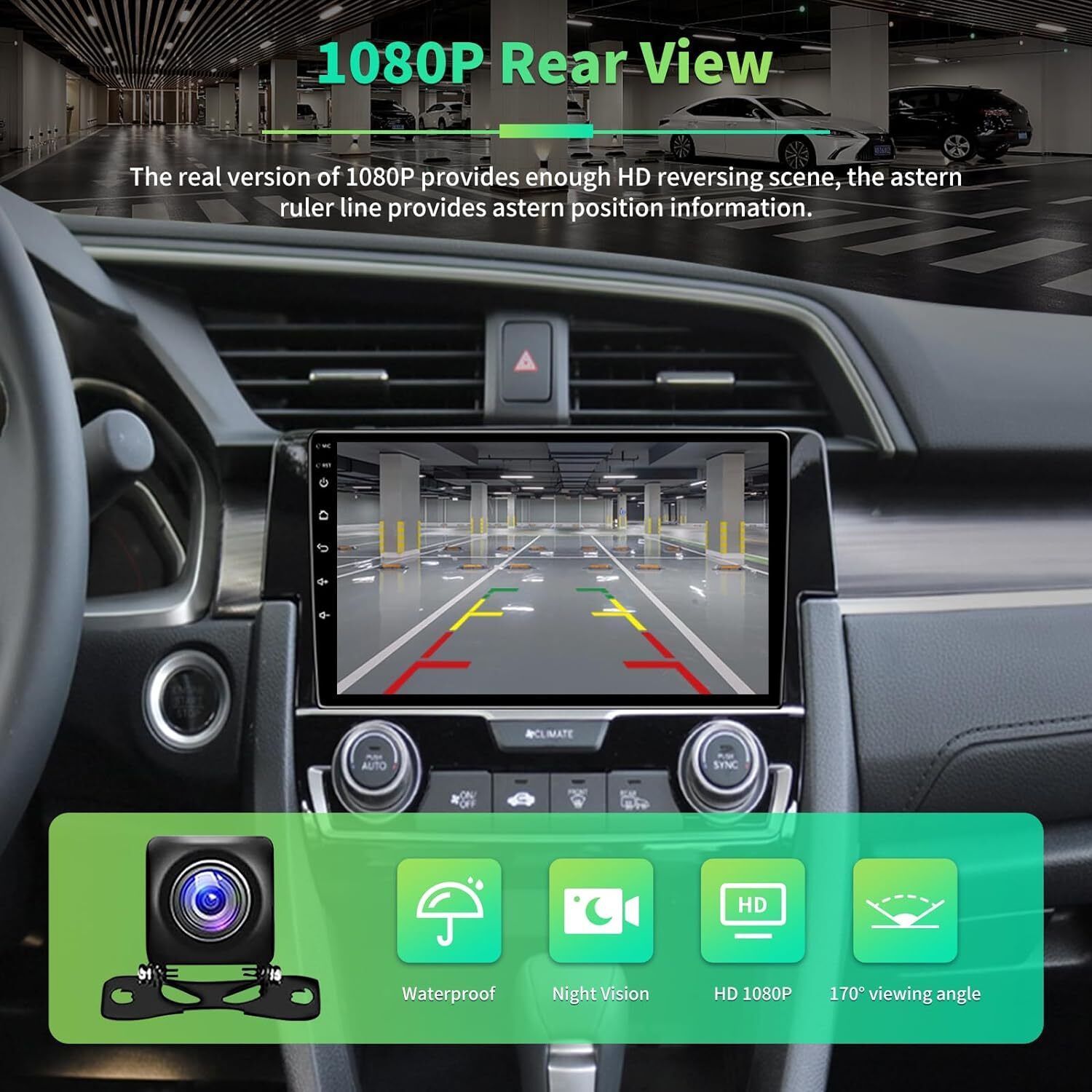 Android 13 Car Stereo Radio GPS WiFi Apple CarPlay For Honda Civic 2016-2021 64G