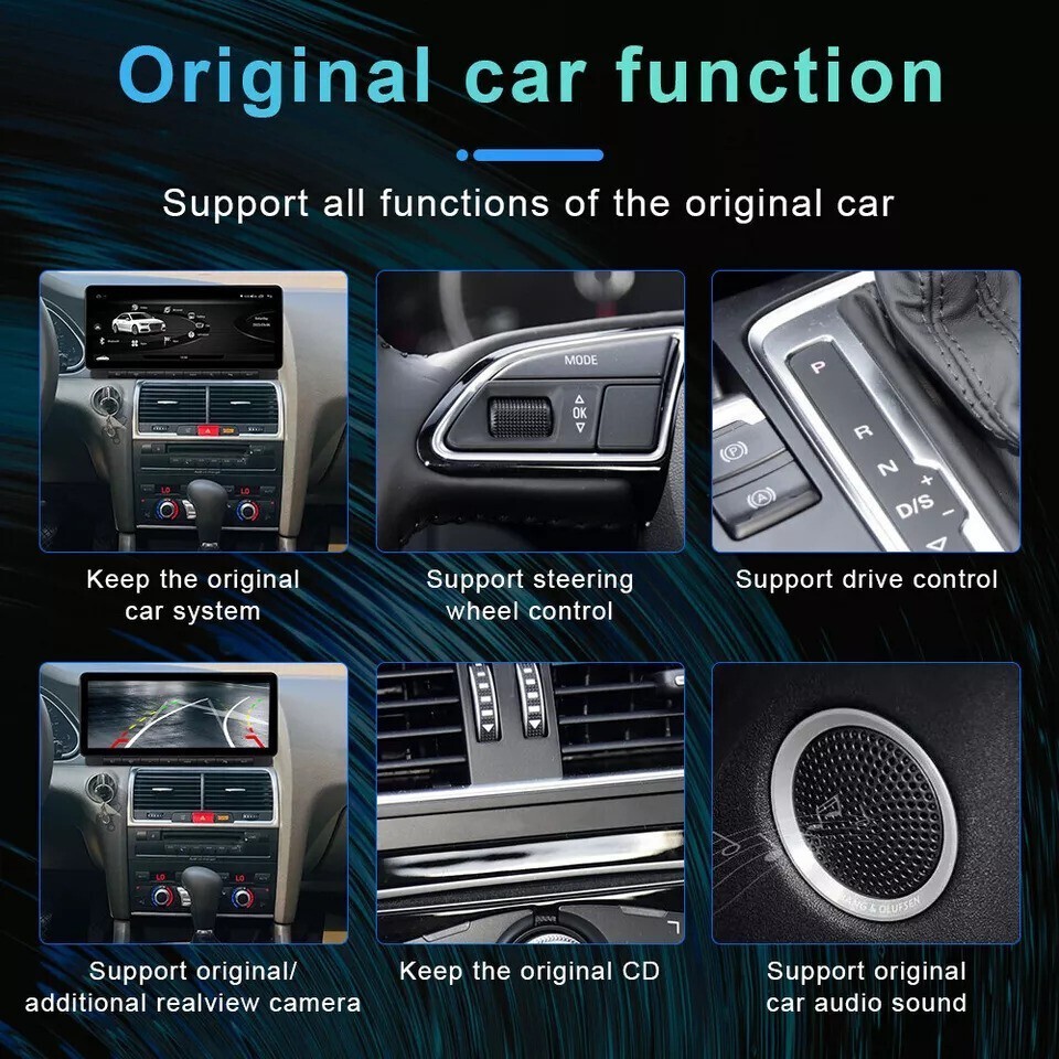 10.2″ For 2005~2015 AUDI Q7 Car Radio GPS Navigation 128GB Android Auto CarPlay