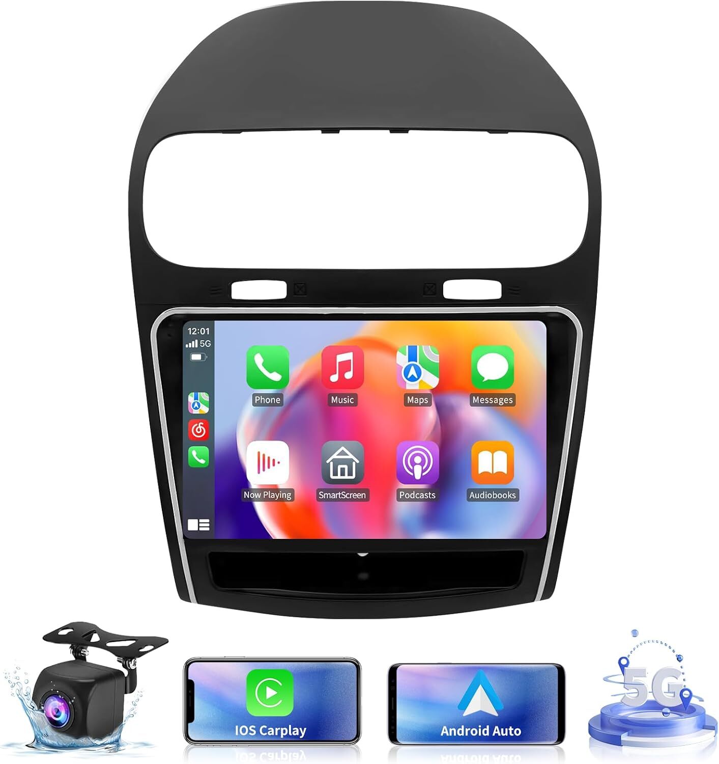 10″ Android 12 For Dodge Journey 2011-2019 Stereo Radio Apple Carplay FM Nav CAM