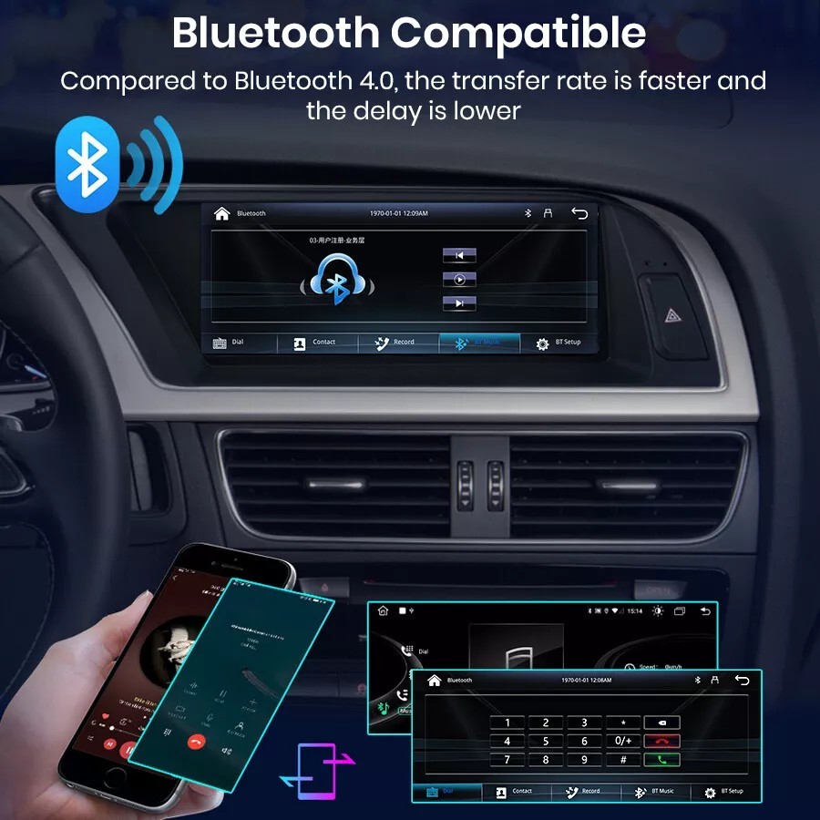 USED Android CarPlay Screen Car Stereo Radio GPS Navi For AUDI A4 S4 A5 S5 SR5