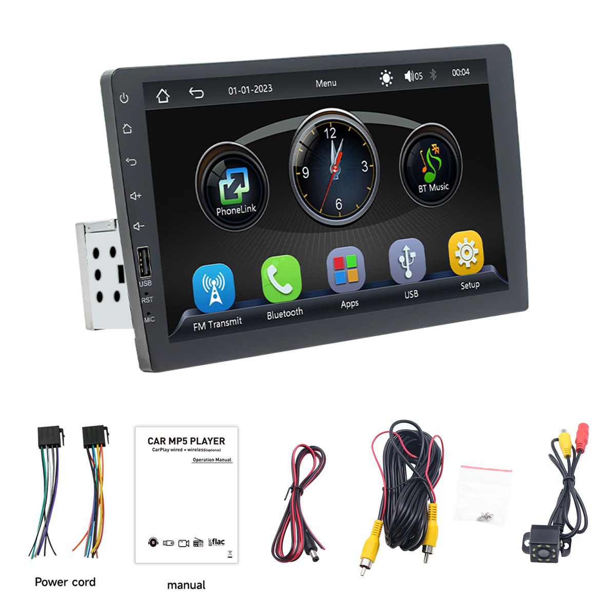 9″ 12V Single Din Car Stereo MP5 Carplay Radio Touch Screen Bluetooth Player FM