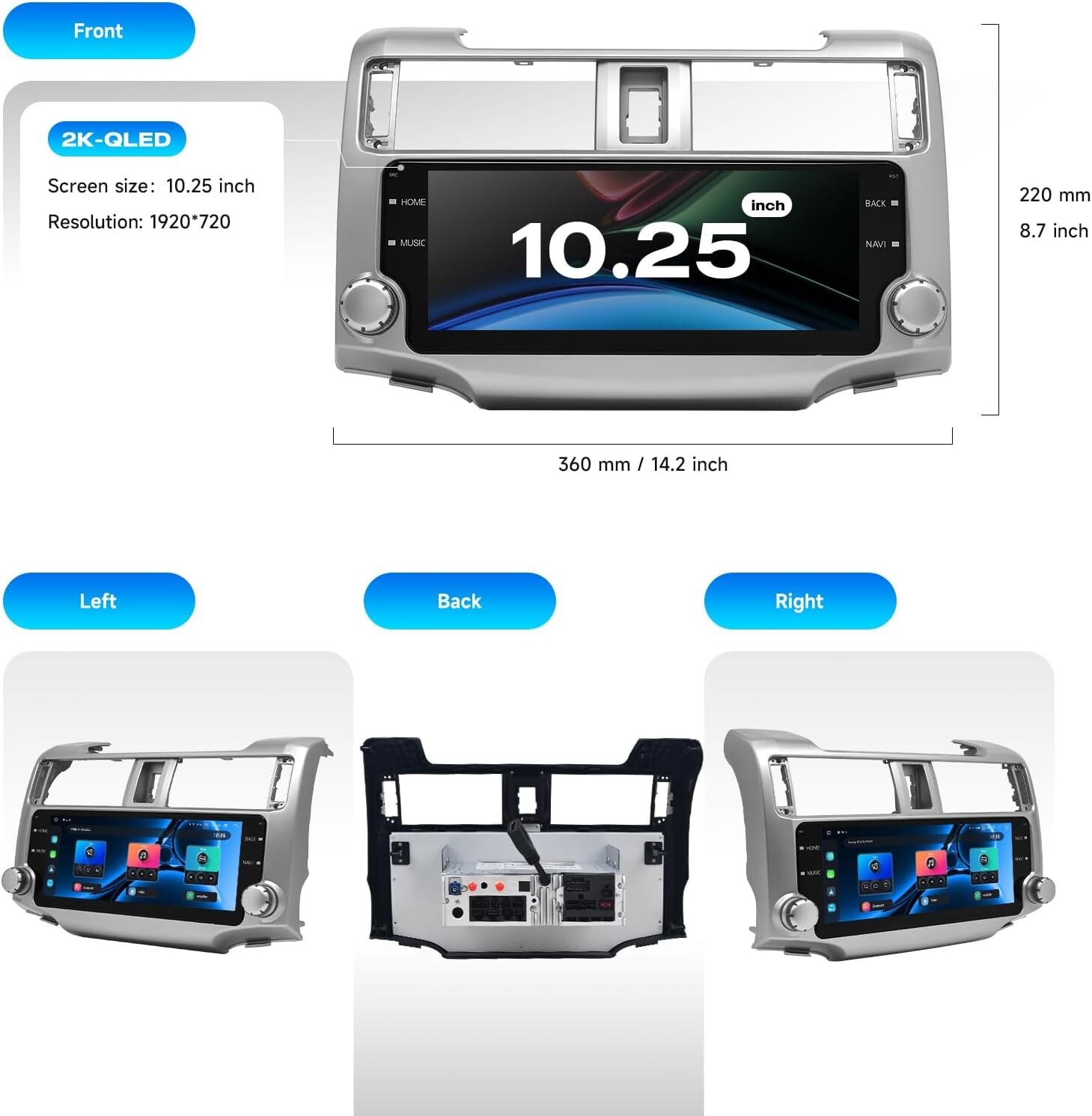 Dasaita Android Car Head Unit for Toyota 4Runner 2010-2023 Android 13 Navi GPS