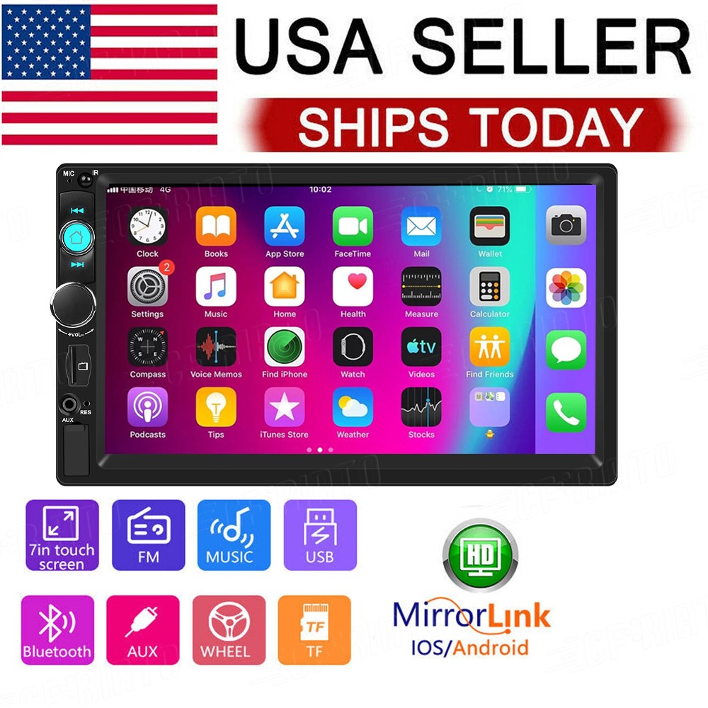 7″ Double 2 Din Car MP5 Player Bluetooth Touch Screen Stereo Radio Audio Mrrior