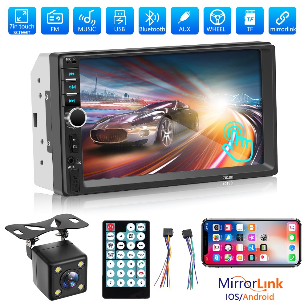 Radio Estereo De Pantalla Para Coche Carro MP5 Tactil 2 Din Bluetooth Con Camara