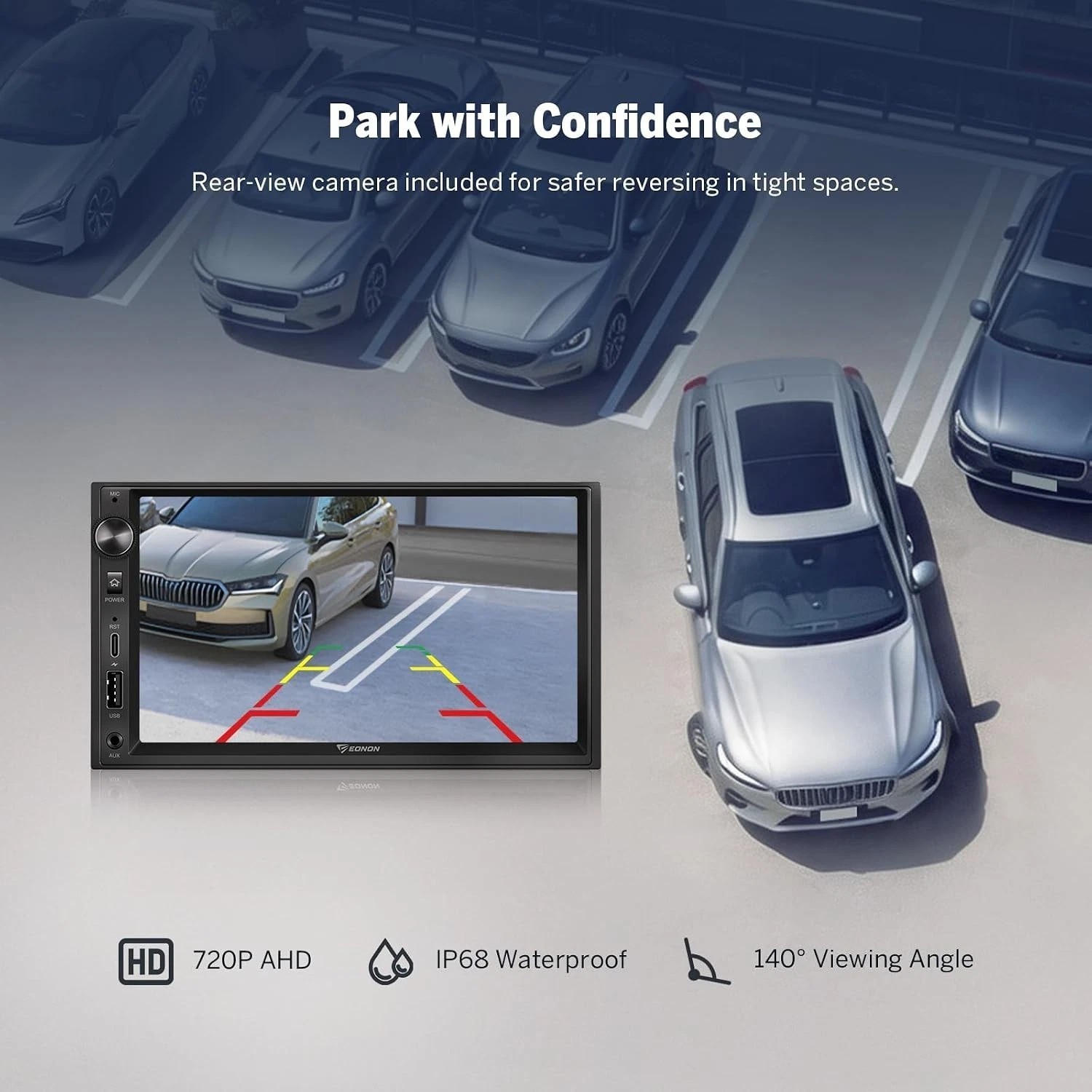 7-Inch X3 Double Din with Bluetooth, AHD Camera & MirrorLink for Smart Driving
