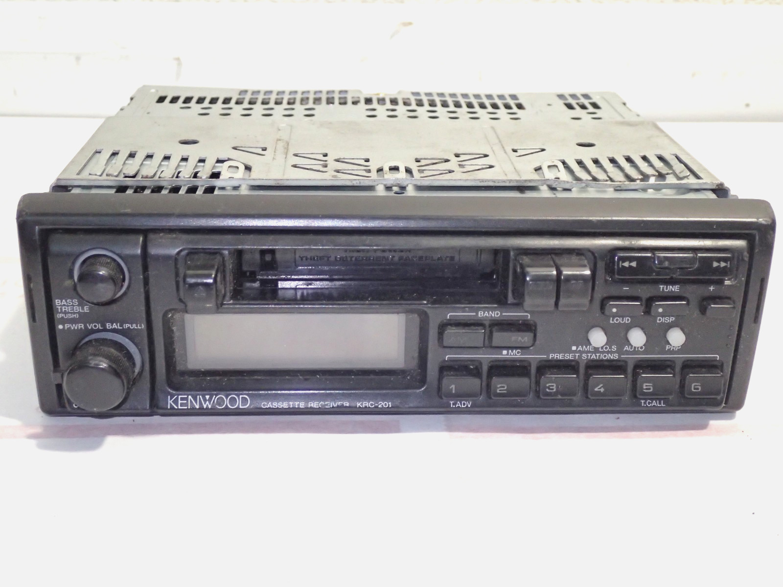 Vintage Kenwood Cassette Car Stereo Radio Receiver KRC-201 Untested