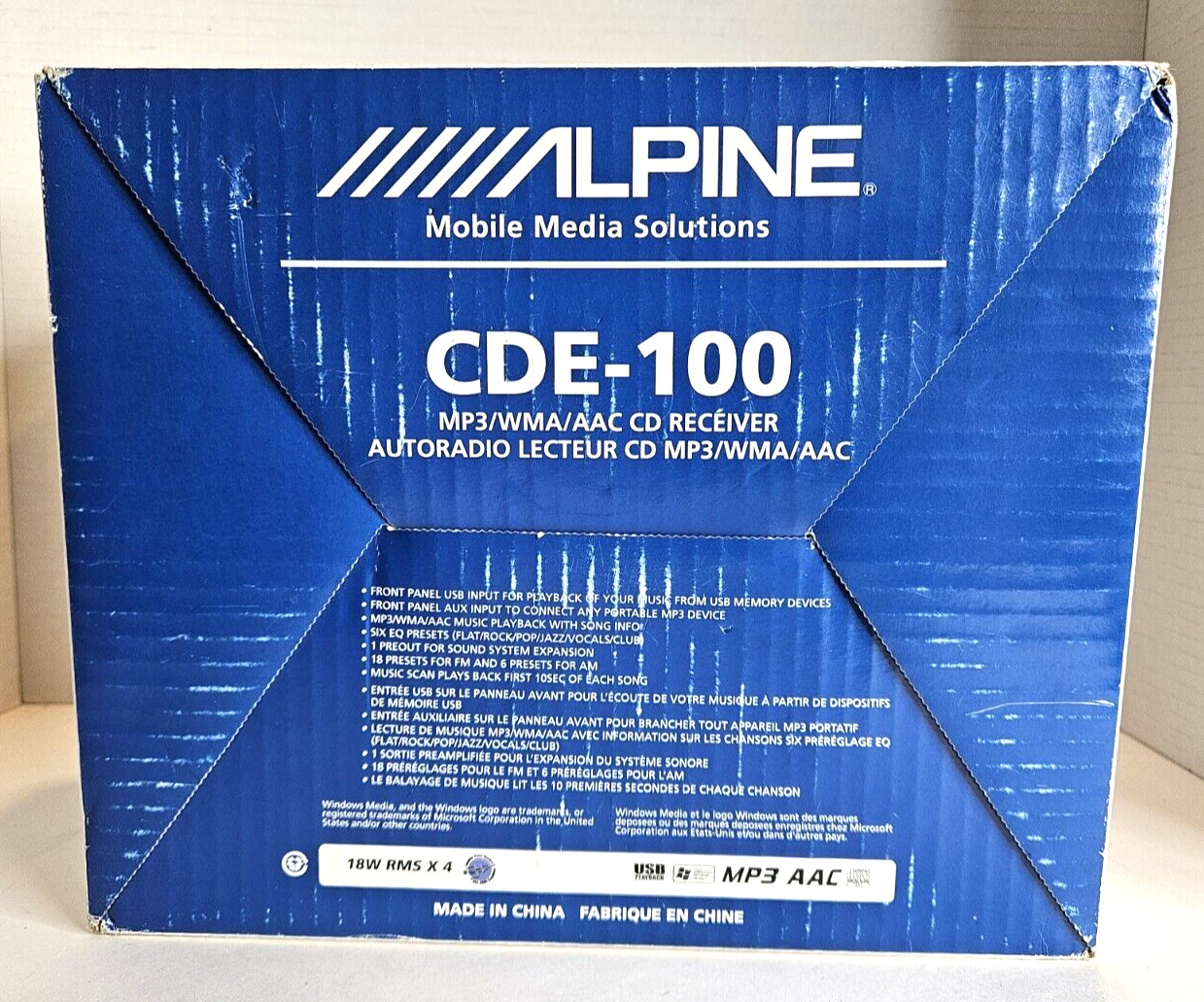 Alpine CDE-100 Car Radio CD Player Receiver USB Aux MP3 WMA ACC AM/FM W/PORT