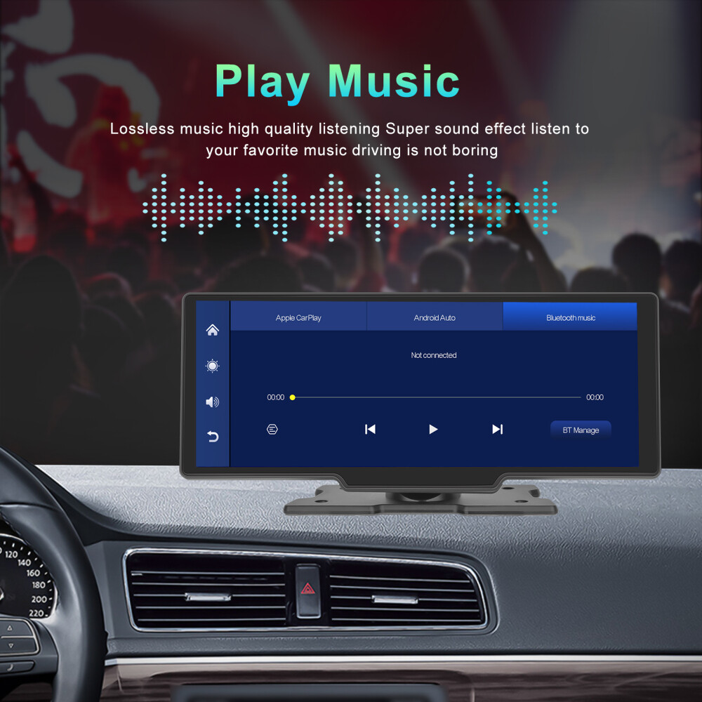 10.26″ Wireless CarPlay Screen Portable Car Stereo Radio Android Auto Screen