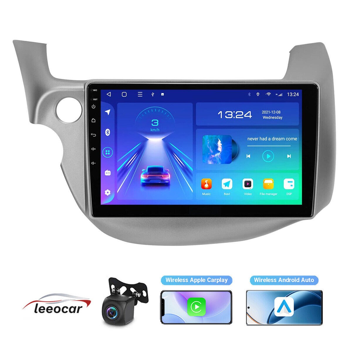 Carplay For 2009-2013 Honda Fit Radio 2+32G 10in Stereo Apple Carplay BT WiFi