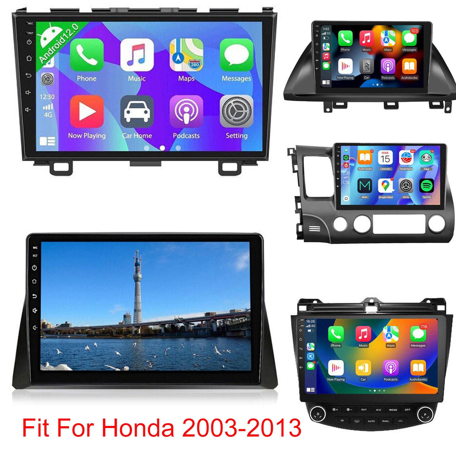 For Honda 2003-2013 Car GPS Carplay Stereo Radio Wifi GPS Navigation with Camera