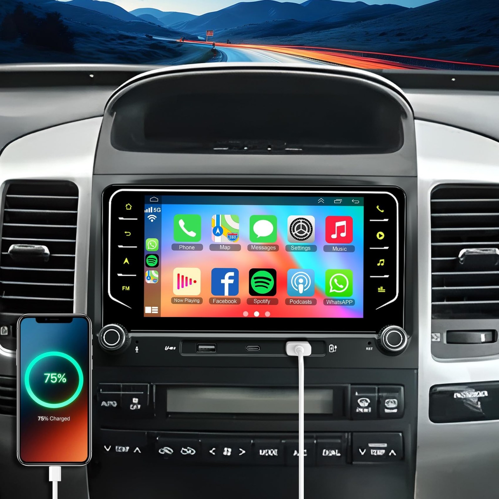 Android 15 4G+64G Car Radio for Toyota Land Cruiser Lexus GX 2002-2009, Suppo…
