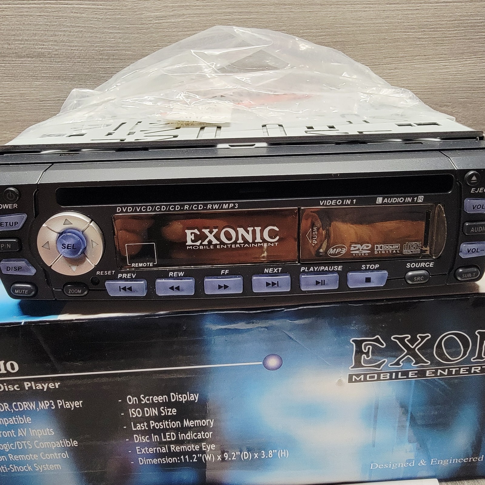 Exonic EXD 7010 Black Car In-Dash Multimedia Disc Player STEREO ONLY