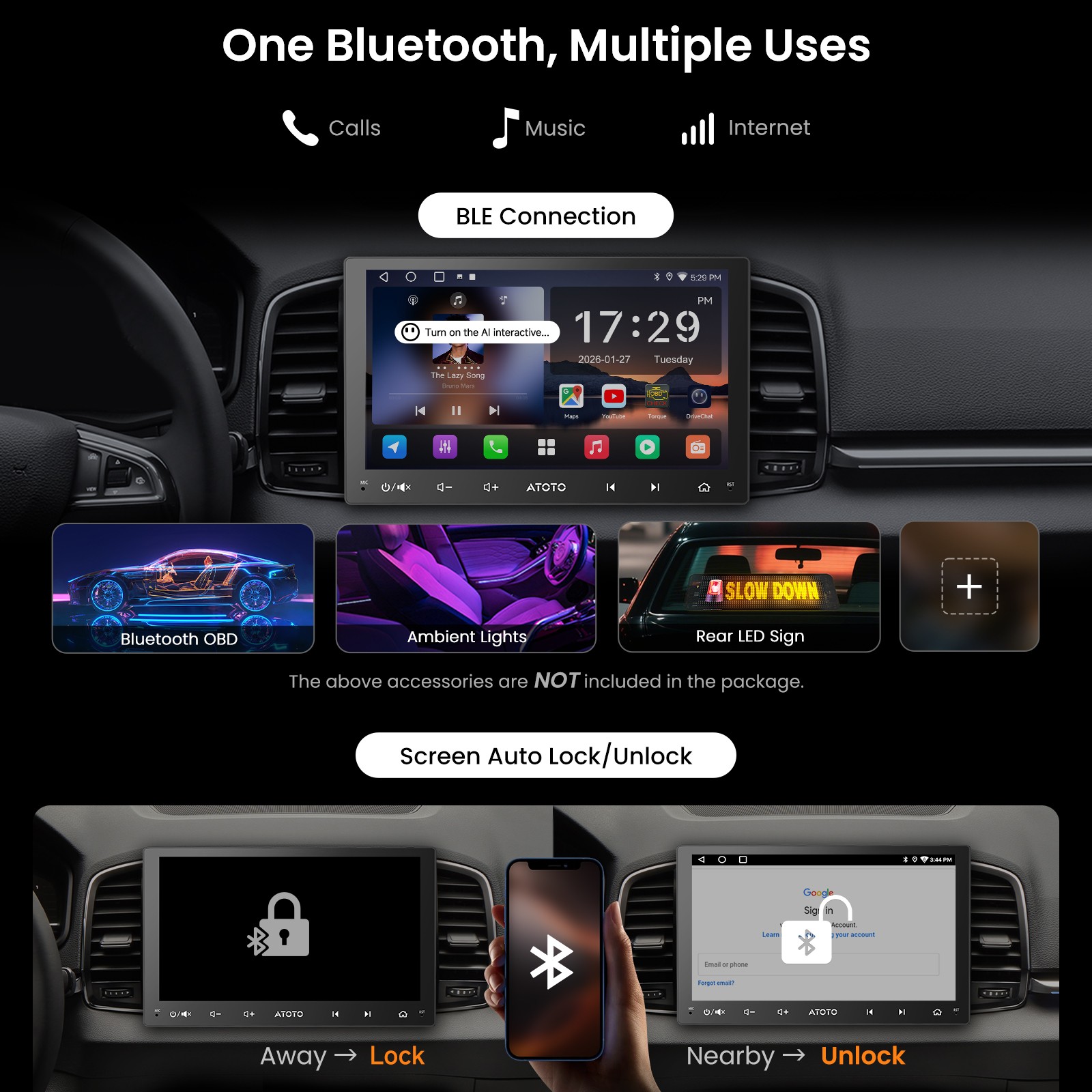 ATOTO Double DIN 9 Inch Wireless CarPlay Android Car Stereo Radio GPS Navigation