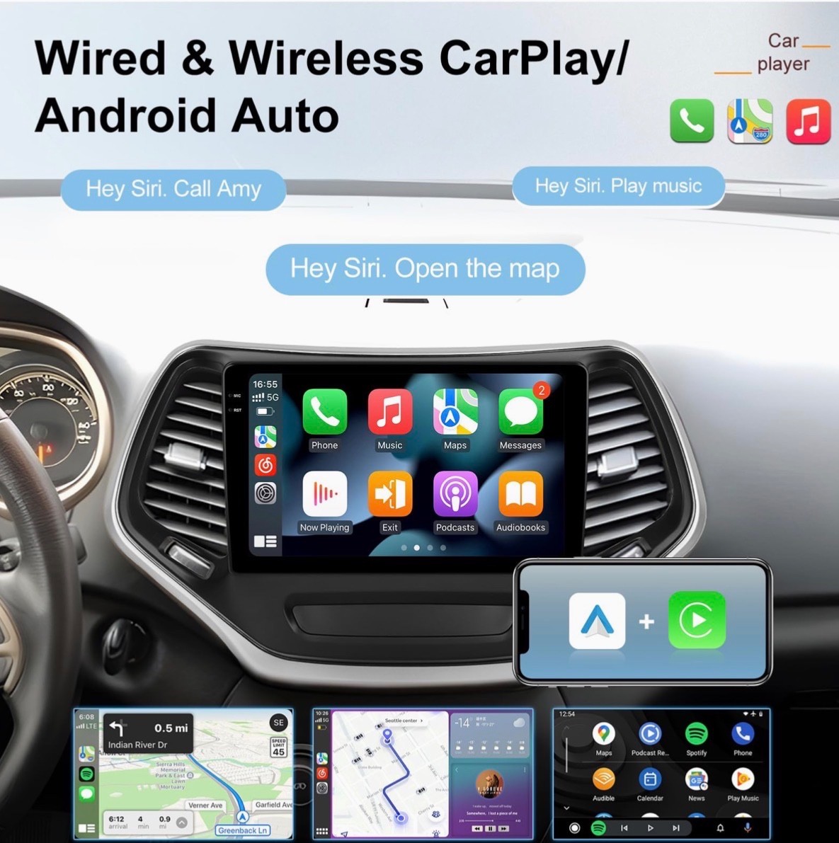 Car Stereo Radio For Jeep Grand Cherokee 2013-2018 Android WiFi 10inch 4+128GB