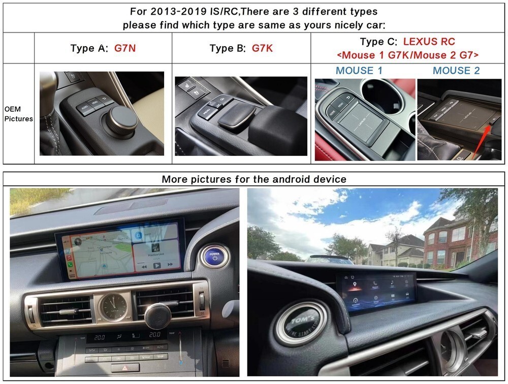 10.25″ Tesla Style Car Radio GPS Carplay For 2013-2019 Lexus IS250/350 RC300/350