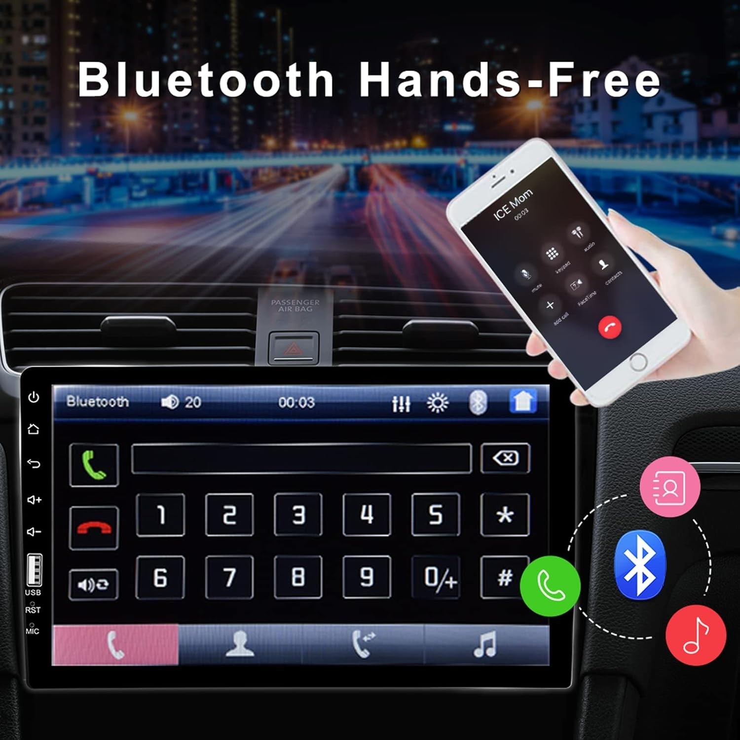 Single Din Car Stereo with Bluetooth 9 Inch HD Touch Screen Car Stereo with B…