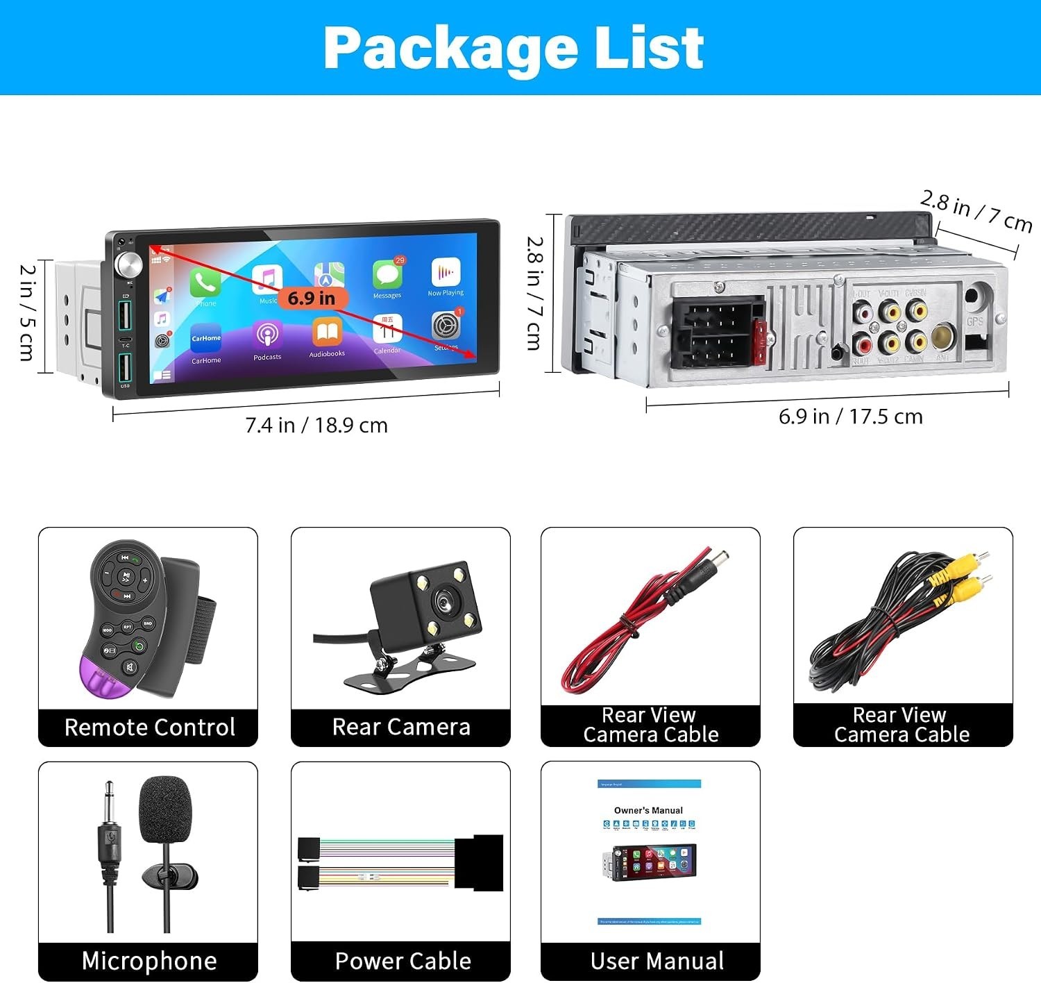 Ultimate Single Din Car Stereo with Backup Camera, Apple Carplay & Android Auto