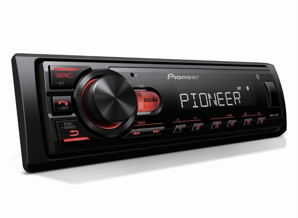 Pioneer MVH-S110BT 1-Din Digital Media Receiver Car Stereo – Bluetooth, Black