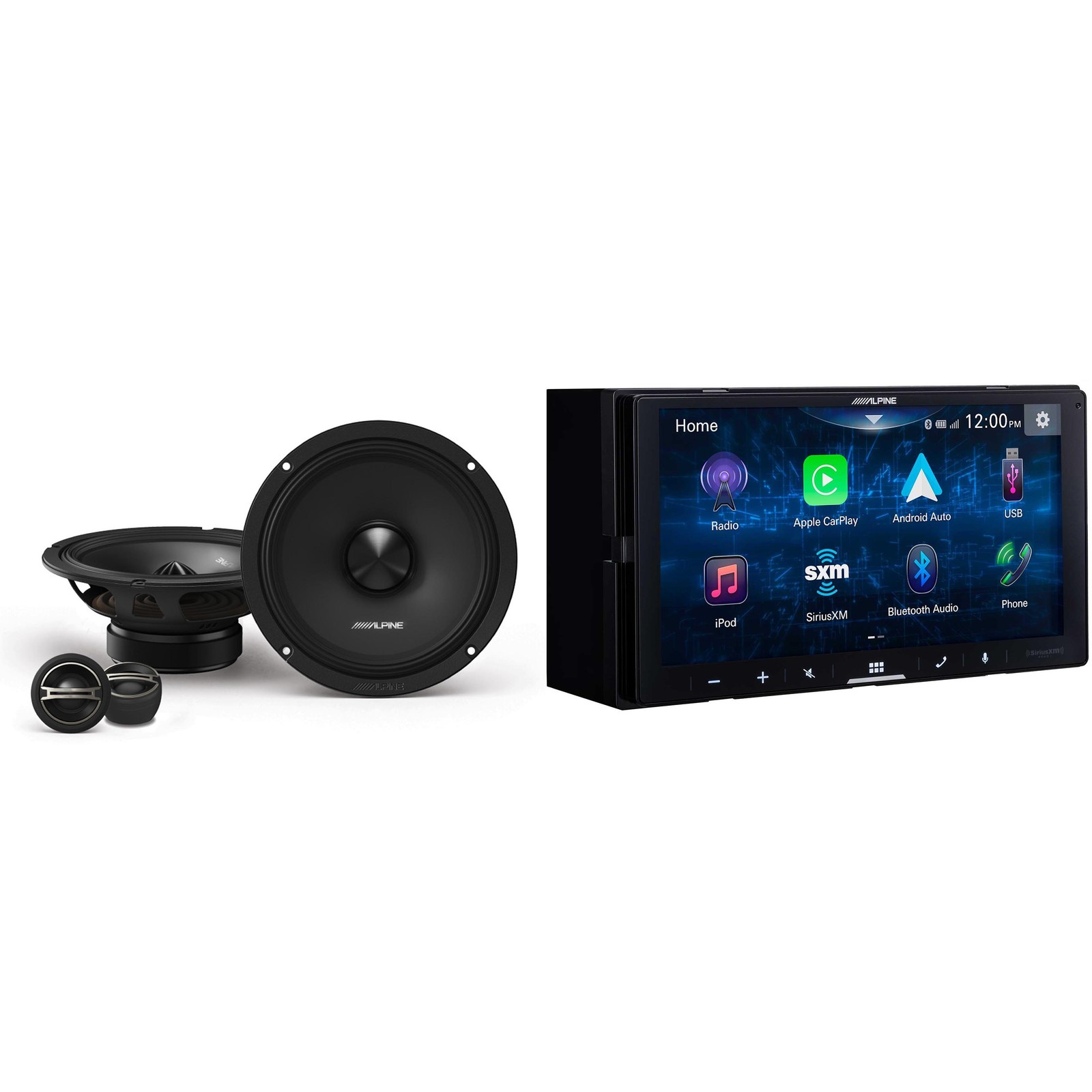 Alpine iLX-W670 Digital Multimedia Receiver w/ DM-65C-G 6.5″ Component 2-Way …
