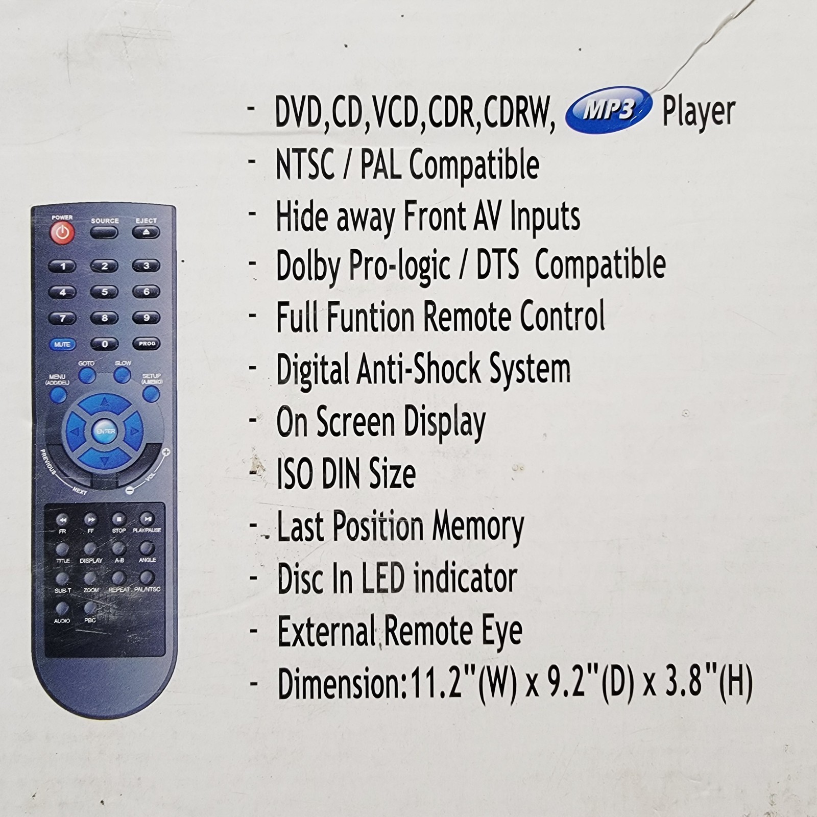 Exonic EXD 7010 Black Car In-Dash Multimedia Disc Player STEREO ONLY