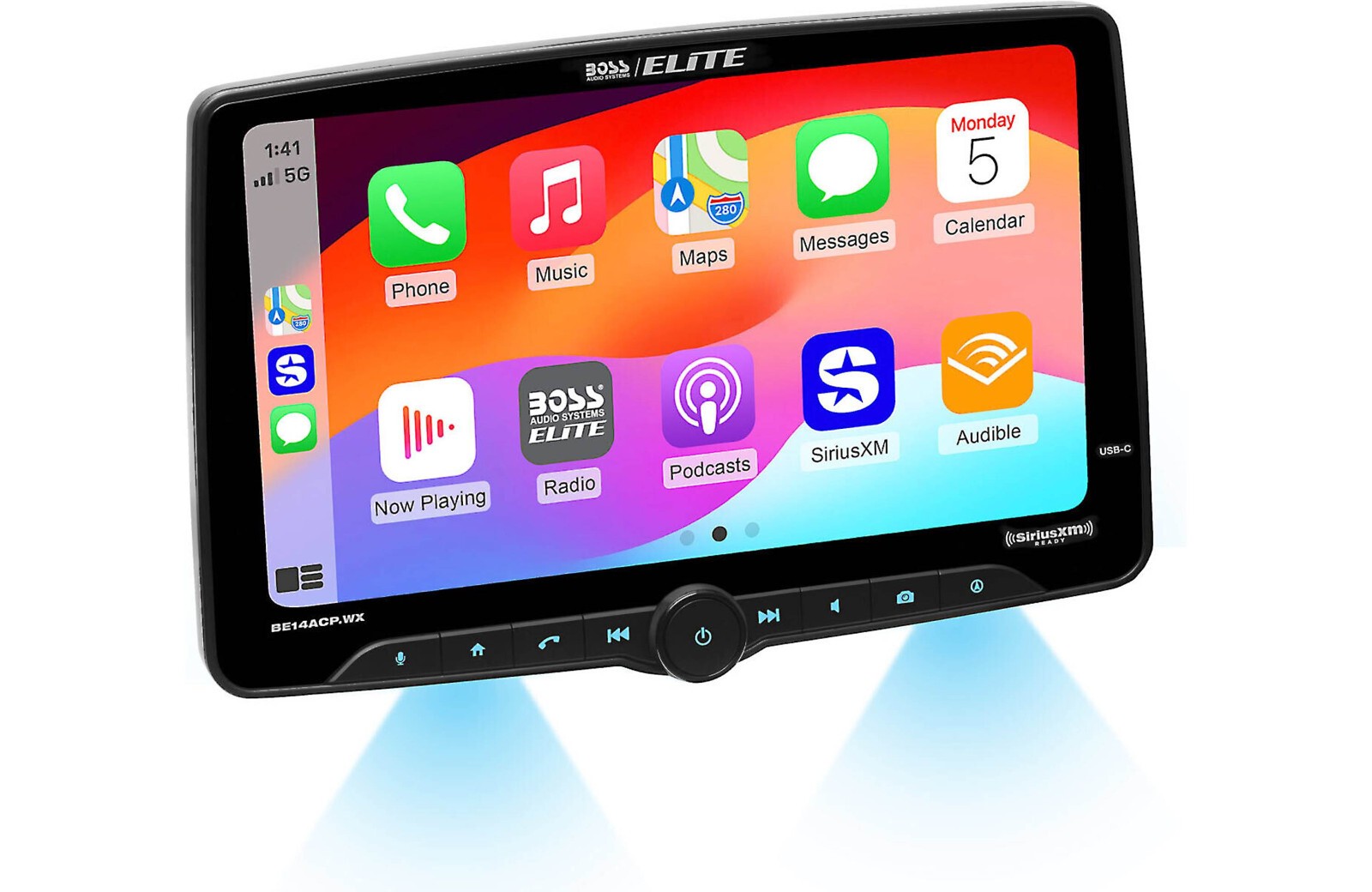 BOSS BE14ACP.WX 1-DIN 14″ Receiver Wireless Apple Carplay/Android Auto SiriusXM