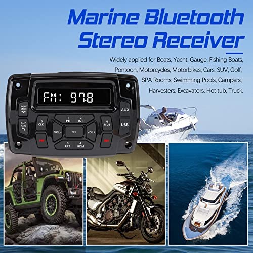 Marine Stereo Audio Radio Bluetooth Car Stereo Receivers Waterproof Player MP3
