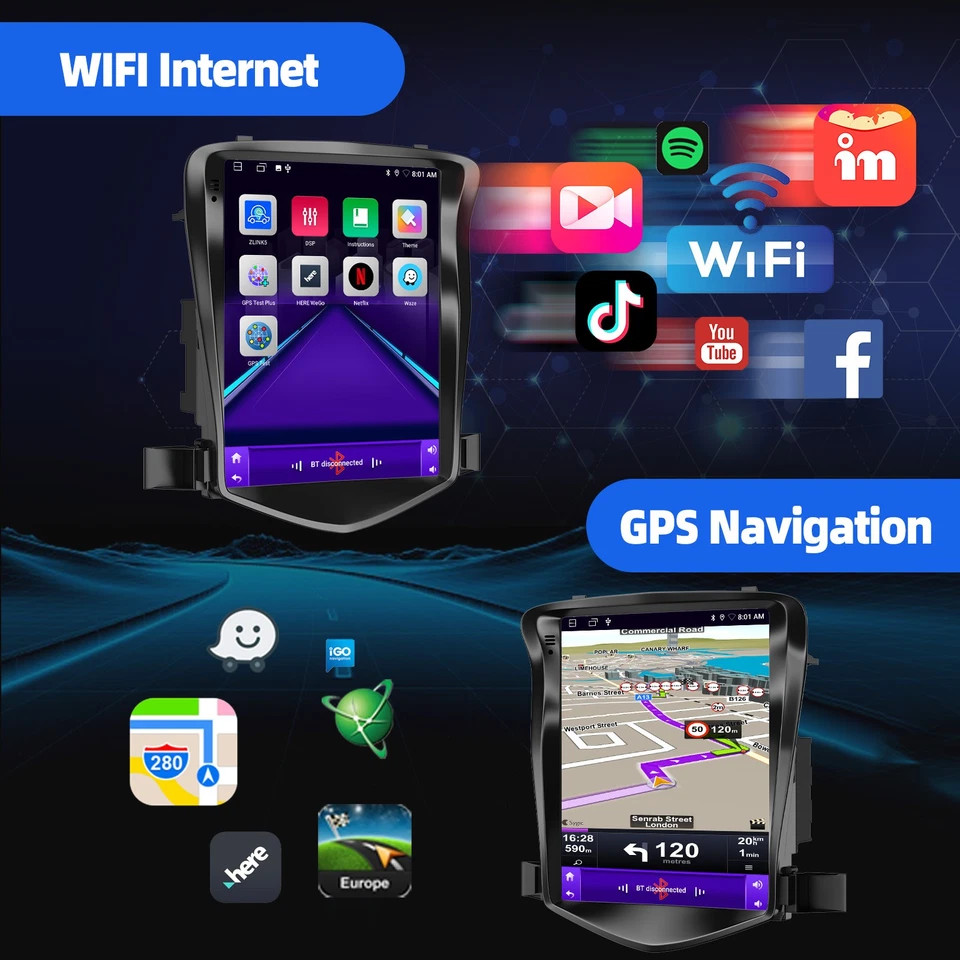 Car Radio Stereo For Chevy Cruze 2011-2015 Android 15 Apple Carplay GPS Navi