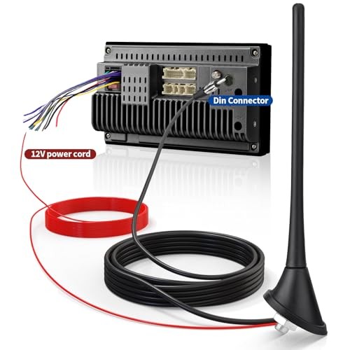 Car Stereo FM AM Radio Antenna, Universal amplified antenna with 16ft cable