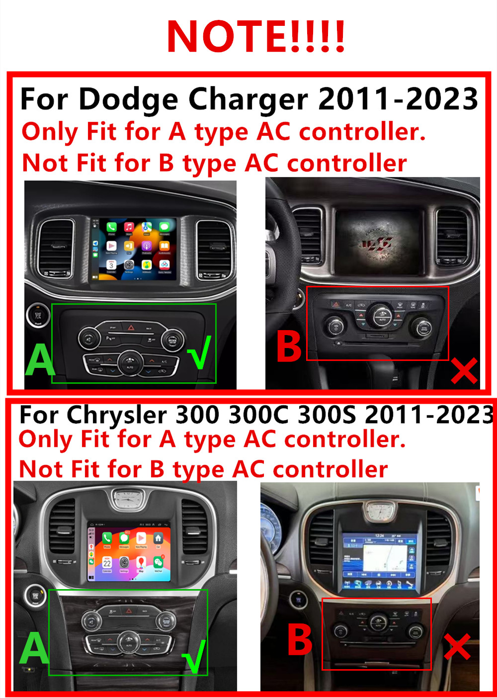 8.4” Car MP5 Player WIFI 4+32G Mirror Link Fit For Dodge Challenger 2015-2023