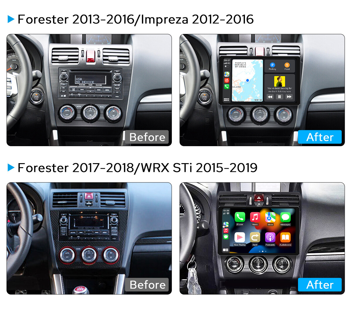 10.1″ Android Auto Radio 1280X800P Screen For 2012-2016 Subaru Forester Impreza