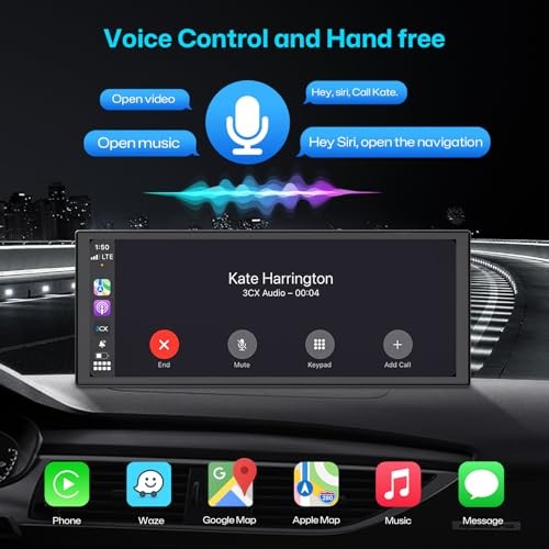 CarPlay Screen for Car, 10.3″ Wireless Apple CarPlay & Android Auto, Plug & V1