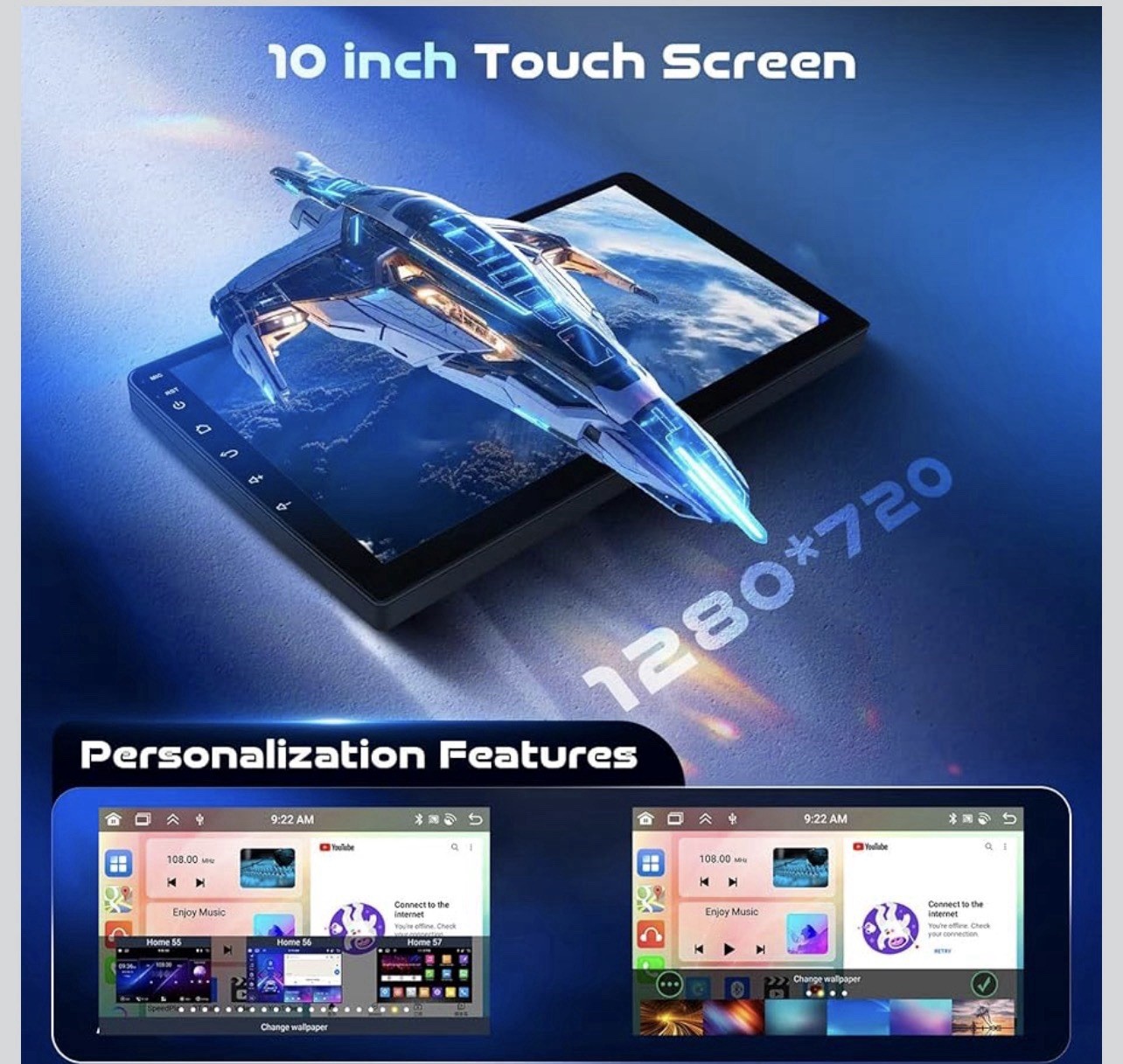 Honda Civic 2006-2011 CarPlay Android Auto 10.1” Radio GPS Bluetooth Cam