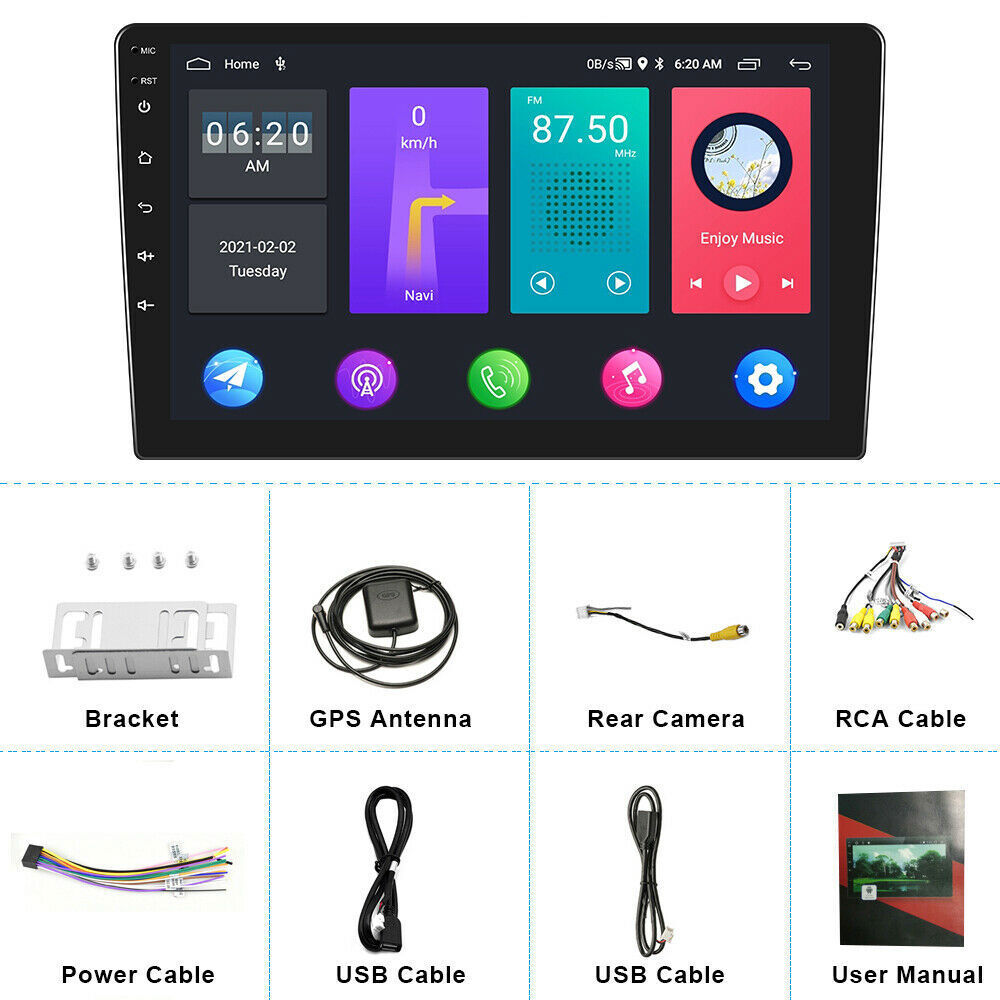 7″/9″/10.1″ GPS Navi Android 10.1 2 Din Car Stereo Radio Touch Screen WiFi BT US