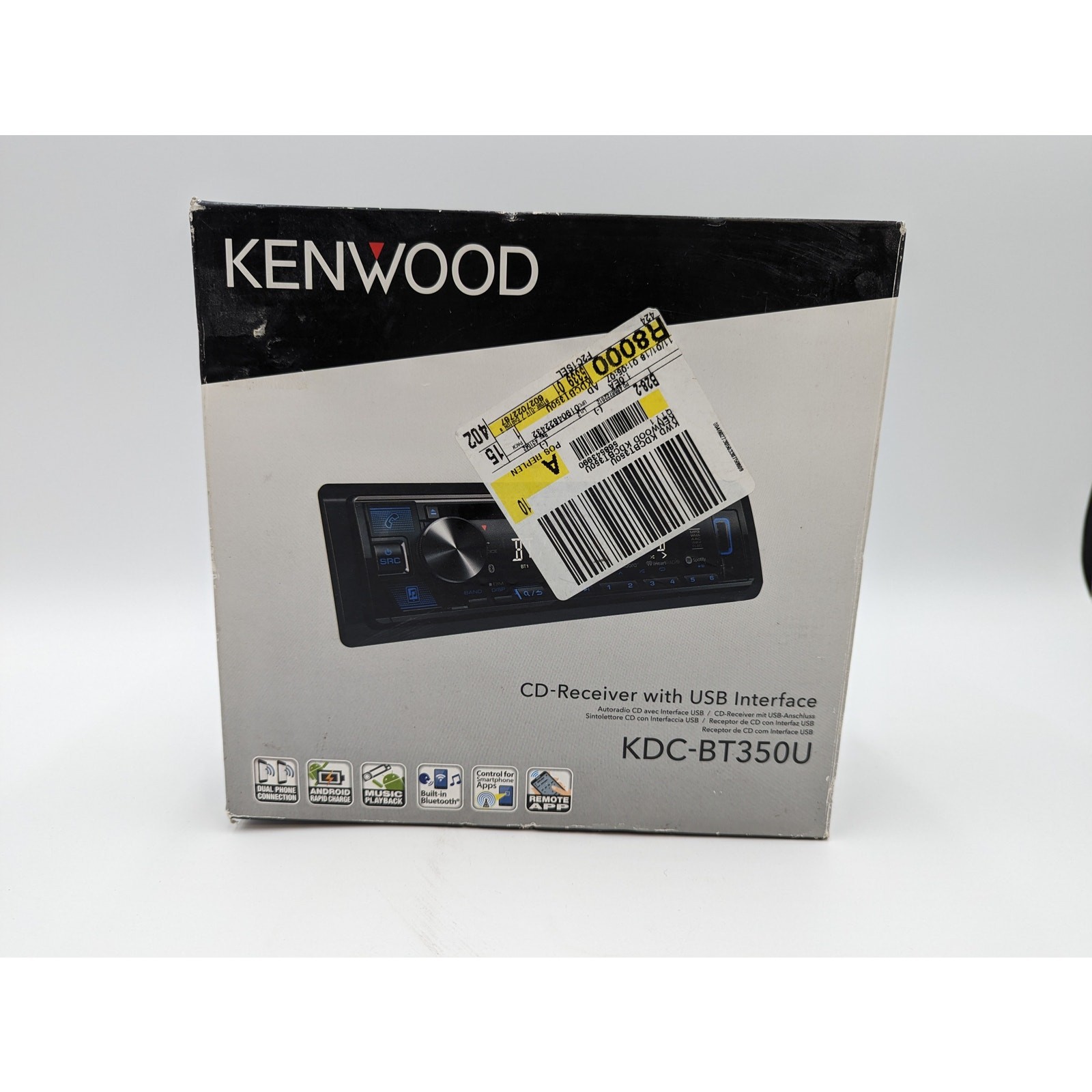 NIB Kenwood Car CD Receiver with USB Interface KDC-BT350U